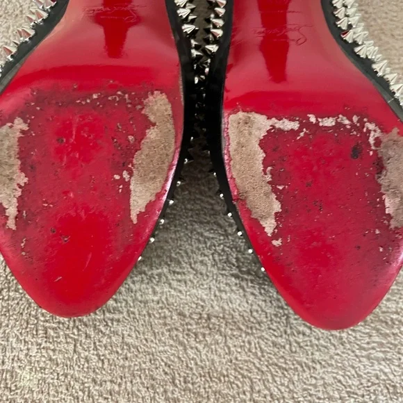 CHRISTIAN LOUBOUTIN BIANCA SHOES BLACK-SILVER SIZE 40.5 - Picture 6 of 11